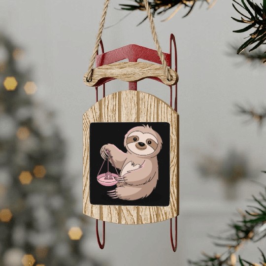Charming Libra Zodiac Sloth With Balance Sled Ornaments