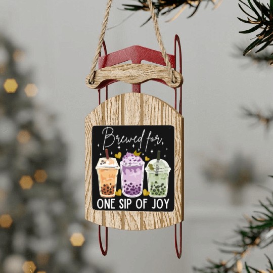 Boba tea lover Sled Ornaments