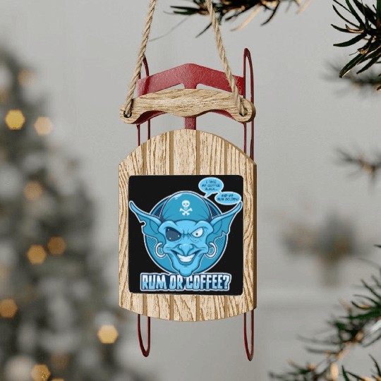 Rum or Coffee Sled Ornaments