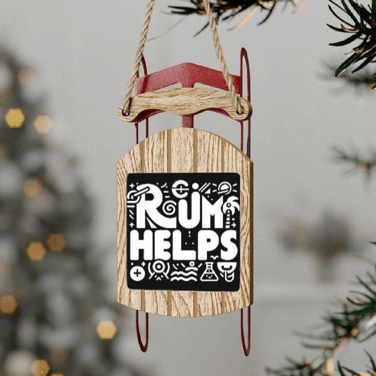 Rum Helps 8 Sled Ornaments
