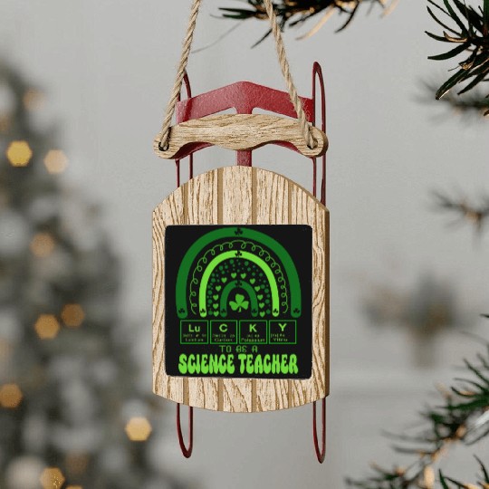 Lucky To Be A Science Teacher Chemistry St Patrick Sled Ornaments