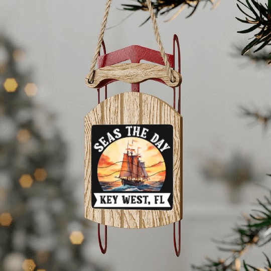 Florida Keys SEAS THE DAY IN KEY-WEST FLORIDA Sled Ornaments