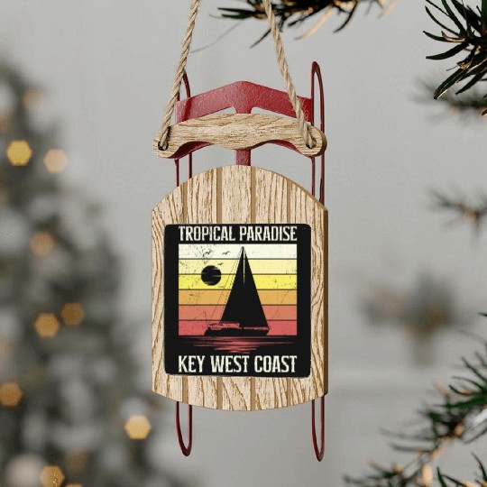Florida TROPICAL PARADISE KEY-WEST COAST Sled Ornaments