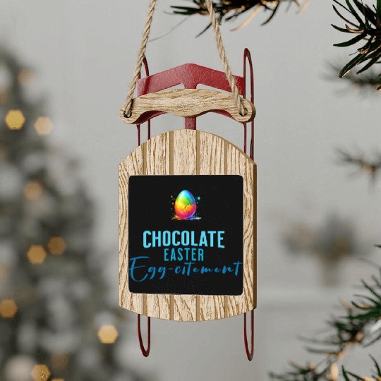 Chocolate Easter Egg-citement, Unique Sled Ornaments