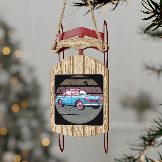 “Ride the Retro Vibes – Cruise Through Nostalgia” Sled Ornaments
