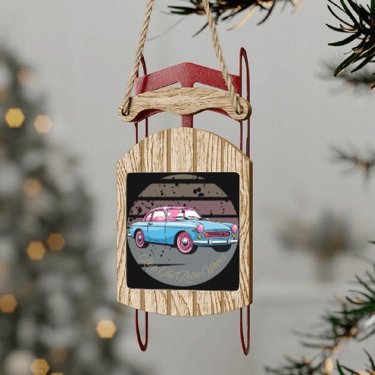 “Ride the Retro Vibes – Cruise Through Nostalgia” Sled Ornaments