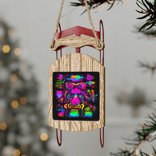 Neon Style 80s Retro Party Color Glow Sled Ornaments