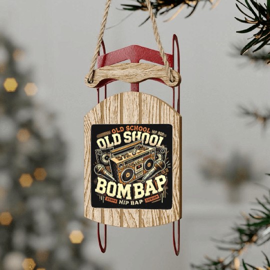 Old School Hip Hop Boom Bap Retro Design Sled Ornaments
