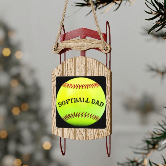 Softball Dad Sled Ornaments