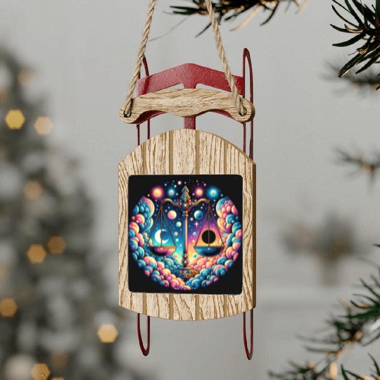 Libra - Celestial Scales of Balance Sled Ornaments