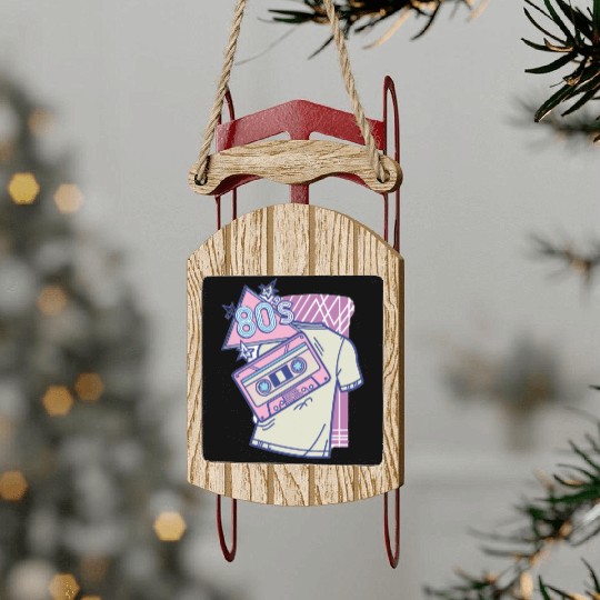 Retro Neon Aesthetic – 80s & 90s Vintage Sled Ornaments