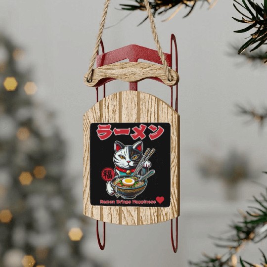 Ramen Brings Happiness! Sled Ornaments