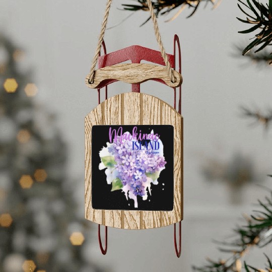 Mackinac Island Michigan Lilacs Lilac Festival Sta Sled Ornaments