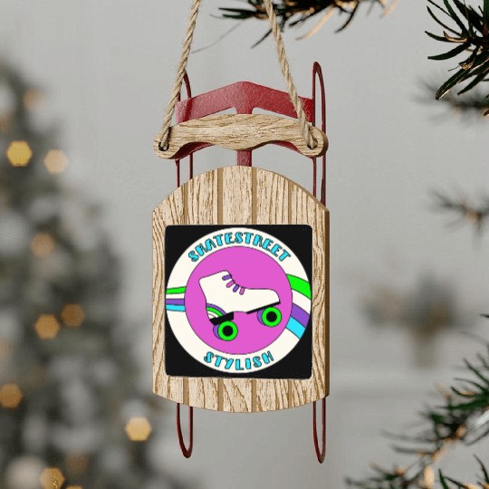 Skate In a Style Funny Design Sled Ornaments
