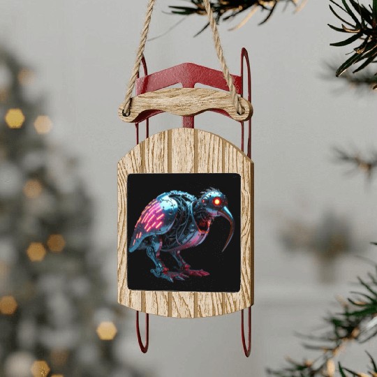 Kiwi Bird Constructed Sled Ornaments
