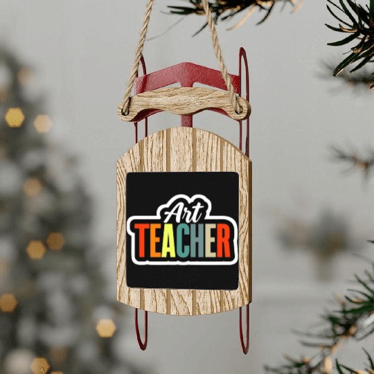 Art Teacher | Colorful Artistic Design Sled Ornaments