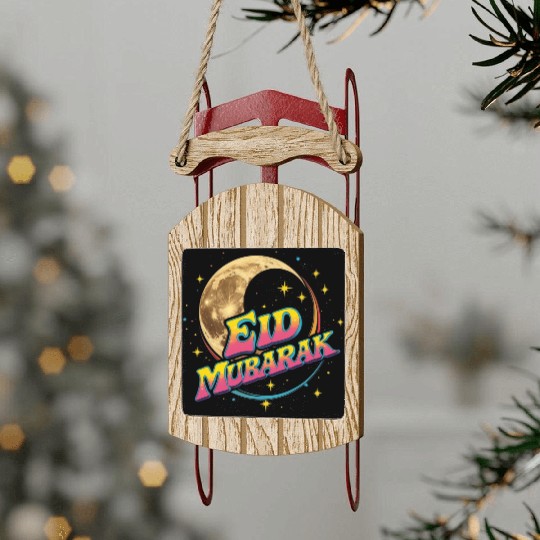 Eid Mubarak Celebration Sled Ornaments – Festive & Joyful