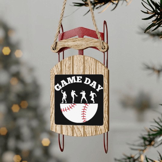 Game Day Baseball Fan Sled Ornaments