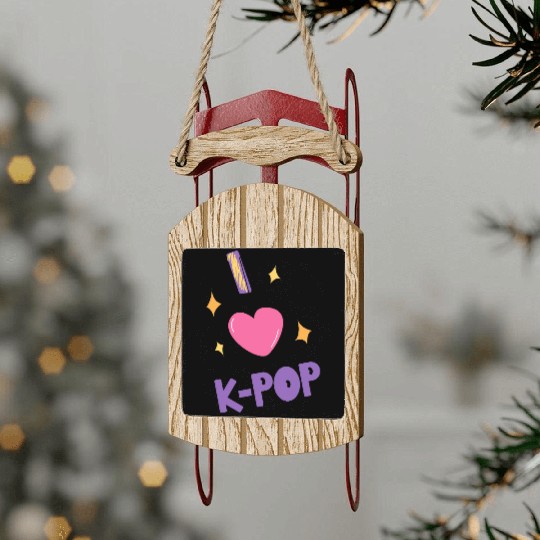 I Love K-Pop | Cute Korean Music Fan Aesthetic Des Sled Ornaments