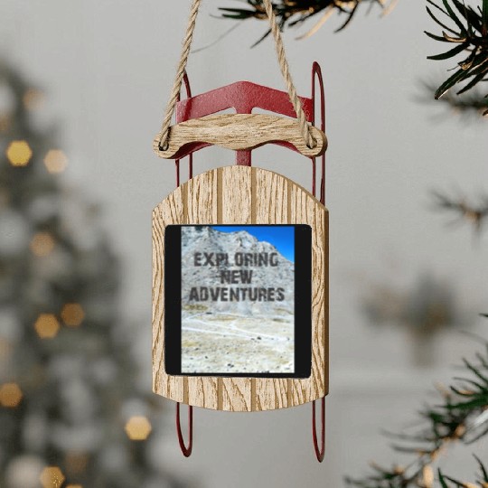 EXPLORING NEW ADVENTURES Sled Ornaments