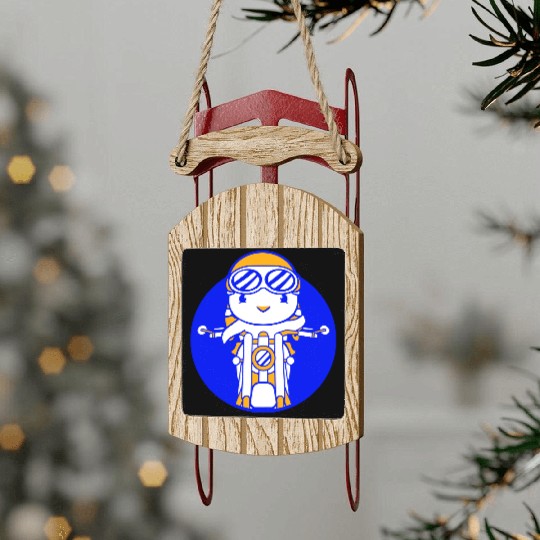 Bird Motorcycle Riding Biker Motorcyclist Hobby Sled Ornaments