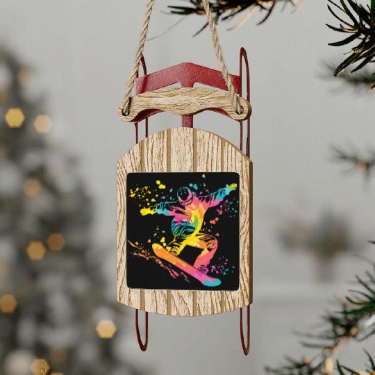 Snowboarder Snowboard Snowboarding Sled Ornaments
