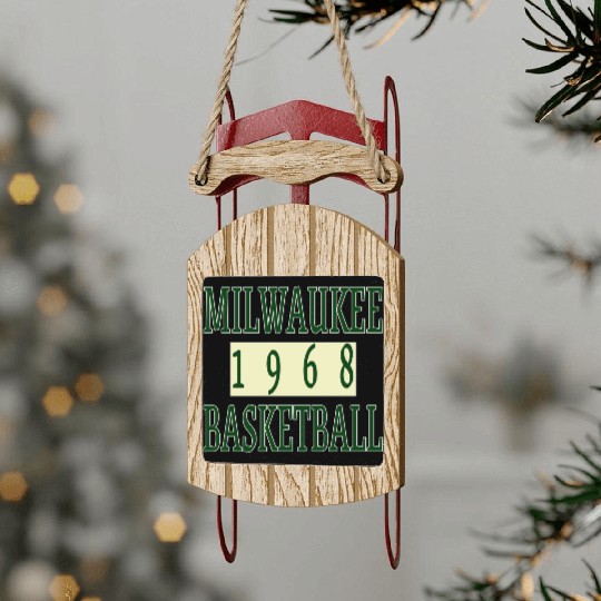 Milwaukee Basketball 1968 Classic Sled Ornaments