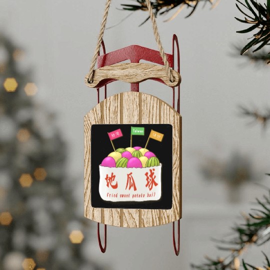 Taiwan food _Fried sweet potato ball Sled Ornaments