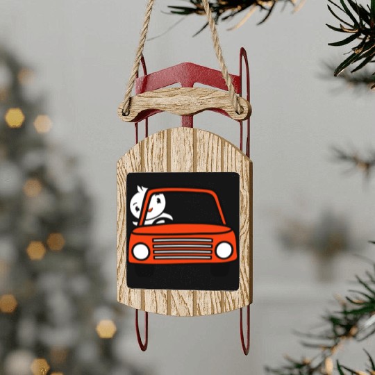 Duck Car Driver Fast Vehicle Greeting Waving Cute Sled Ornaments