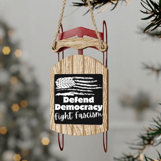Defend Democracy Sled Ornaments