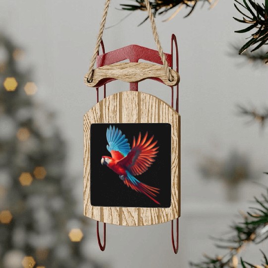 macaw parrot Sled Ornaments