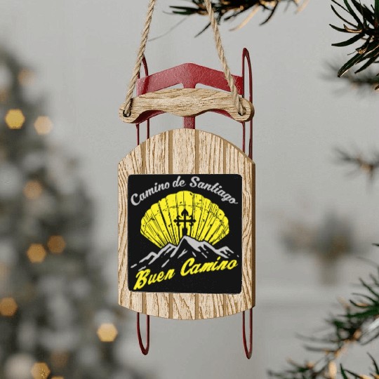 Way of St. James Buen Camino pilgrim shell Sled Ornaments