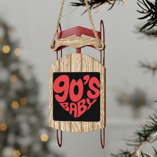 90’s Baby Retro Heart – Nostalgic 90s Kid Throwbac Sled Ornaments