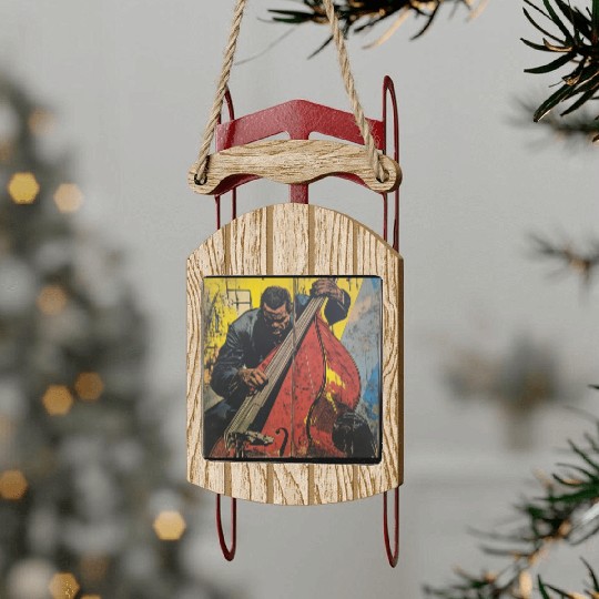 Charles Mingus Double Bass Retro Superhero Comic Sled Ornaments