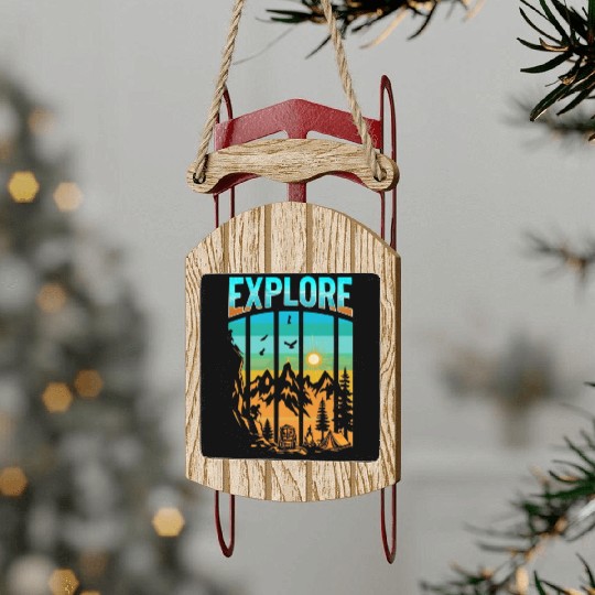 Apex Ascent: Embrace the Untamed Horizon Sled Ornaments