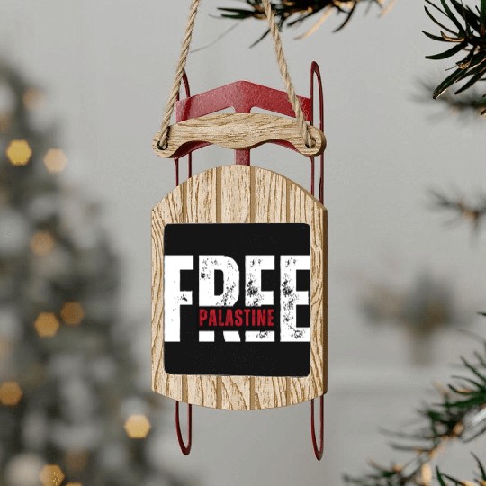 Free Palestine – Solidarity Statement Sled Ornaments