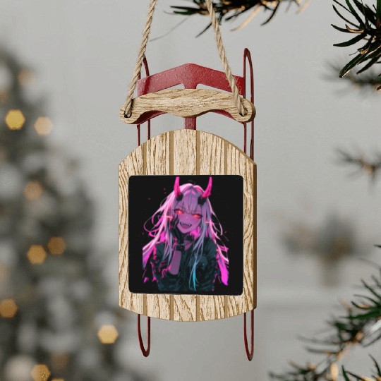 Anime Demon Girl Kawaii Waifu Japanese Anime Sled Ornaments