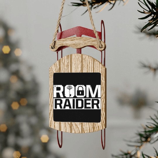 Escape Room Room Raider Sled Ornaments
