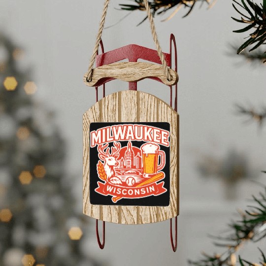 Milwaukee Wisconsin Sled Ornaments