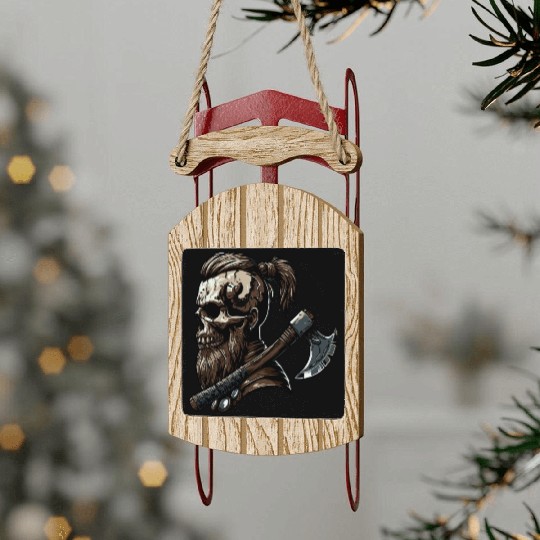 Viking Warrior Man Odin Thor Norman Walhalla Sled Ornaments
