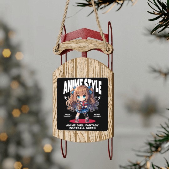 Anime Style: Fantasy Football Queen Sled Ornaments