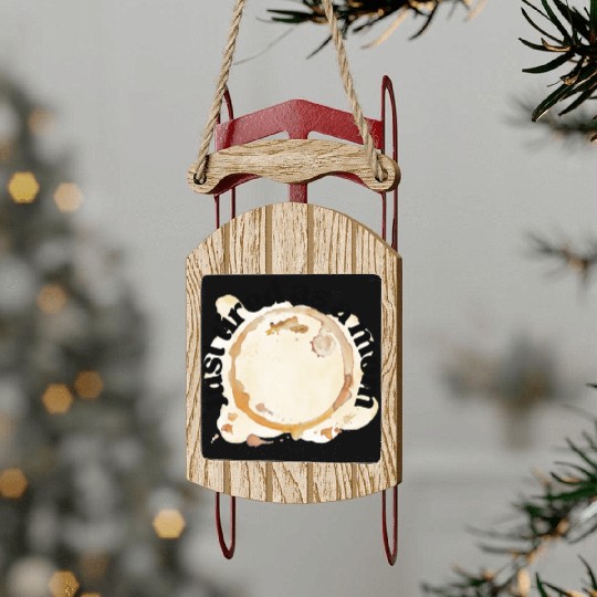 Just Tired as a Mom Coffee Stain Motherhood Design Sled Ornaments