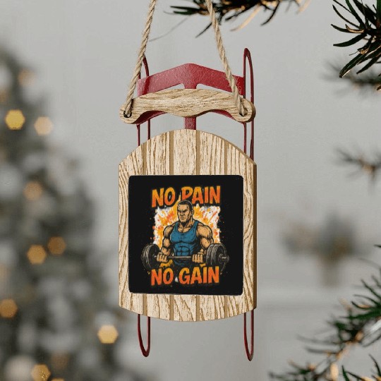 No Pain No Gain – Graffiti Gym Power Sled Ornaments