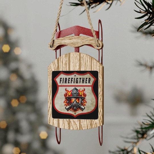 Fire Brigade Coat Of Arms Sled Ornaments