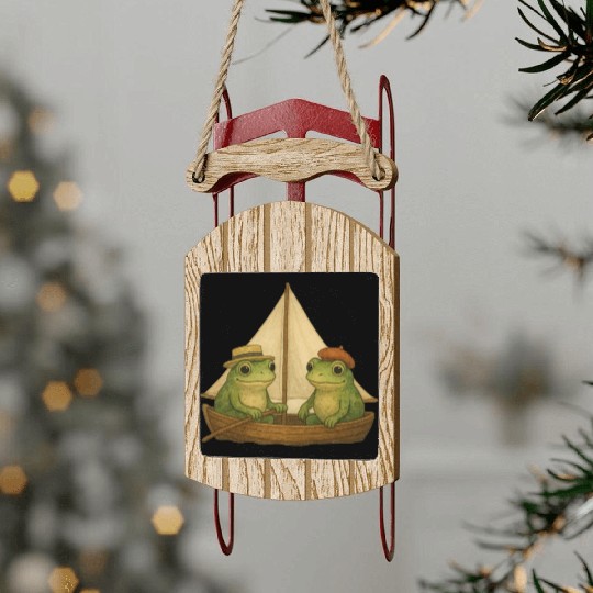 Frog Boat Sled Ornaments