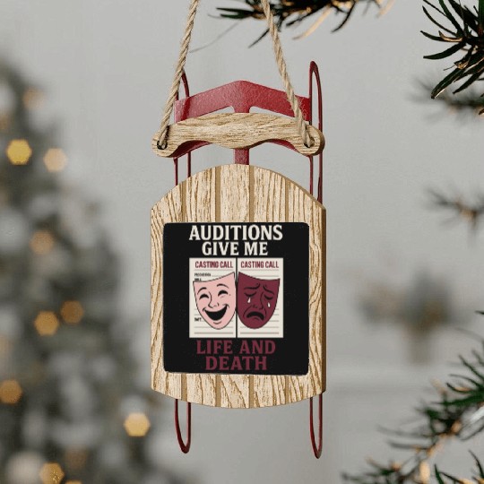 Theater Kid Drama Club Musical Theater Nerd Stage Sled Ornaments
