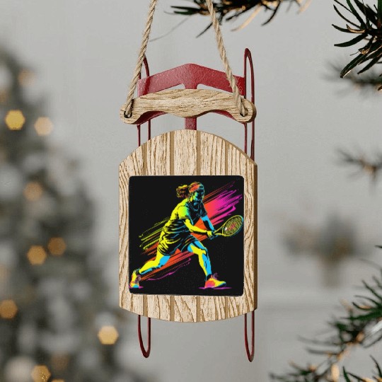 Tennis Player 90s Style Sled Ornaments