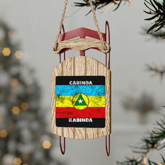 Cabinda Flag – African Independence Vintage Style Sled Ornaments