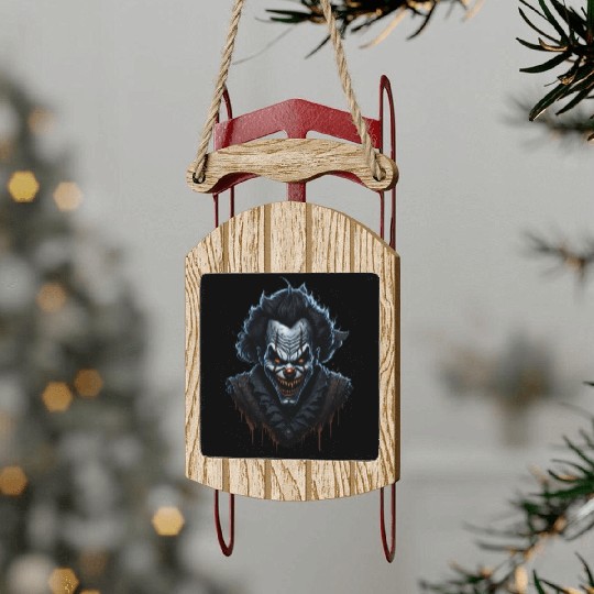 Vampire Skull Realistic Horror Art Sled Ornaments