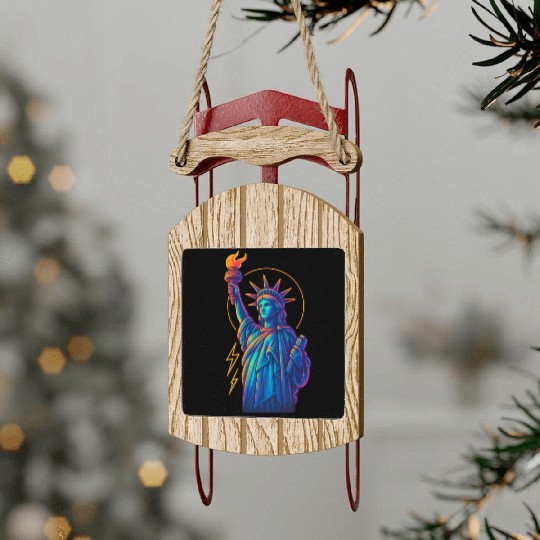 Statue of Liberty Neon Sled Ornaments Design